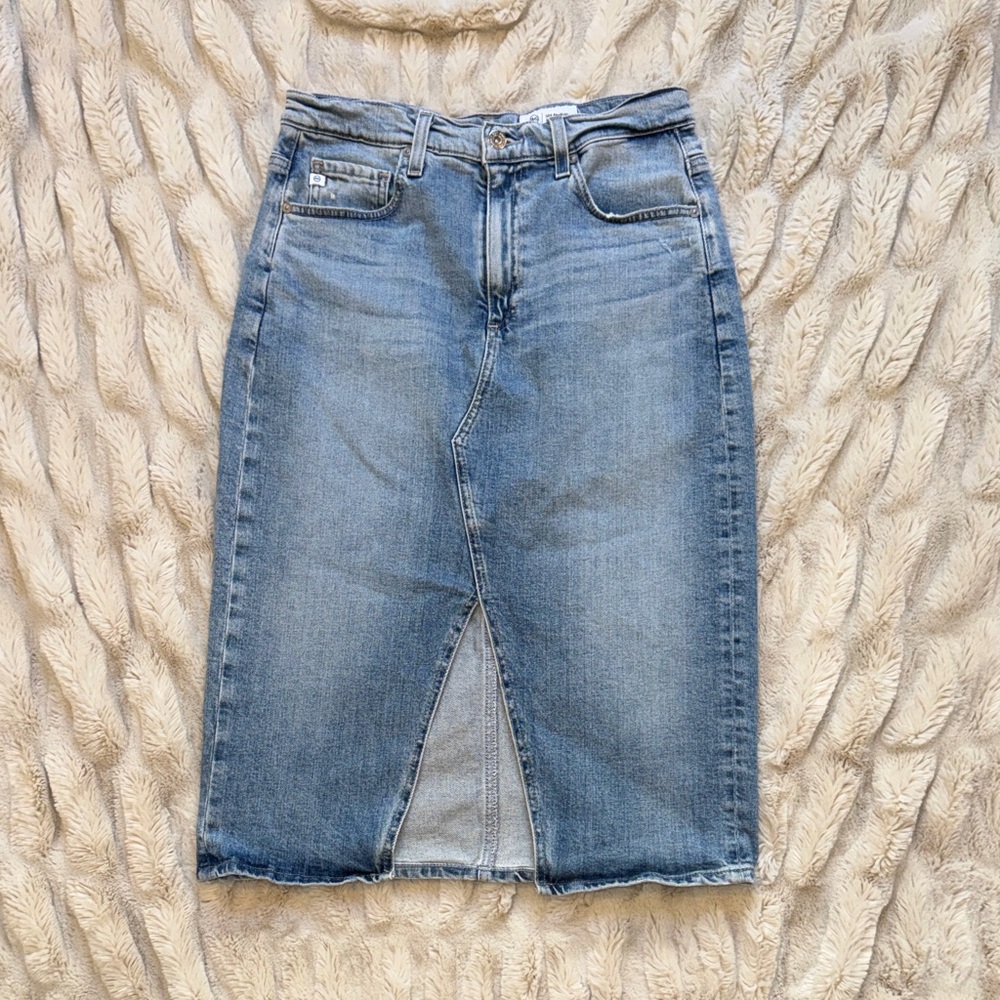 AG Adriano Goldschmied Light Blue Denim Skirt